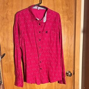 Cinch Women's Dark Pink Printed Button-Down Shirt